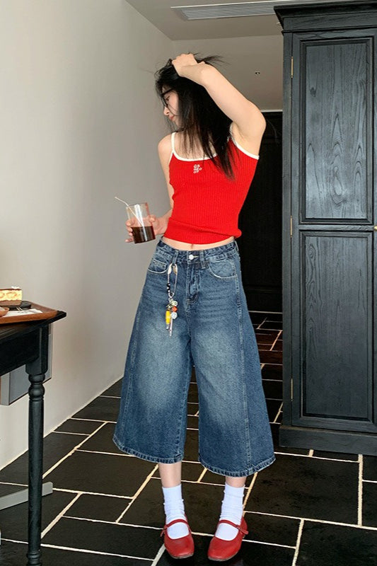Vintage Wash Denim Culottes