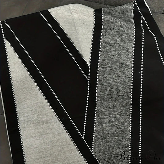 100% Soft Cotton Stylish Cashmere Scarf black scarf-241228