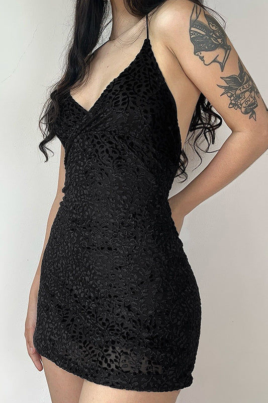 Sheer Backless Gothic Dress
