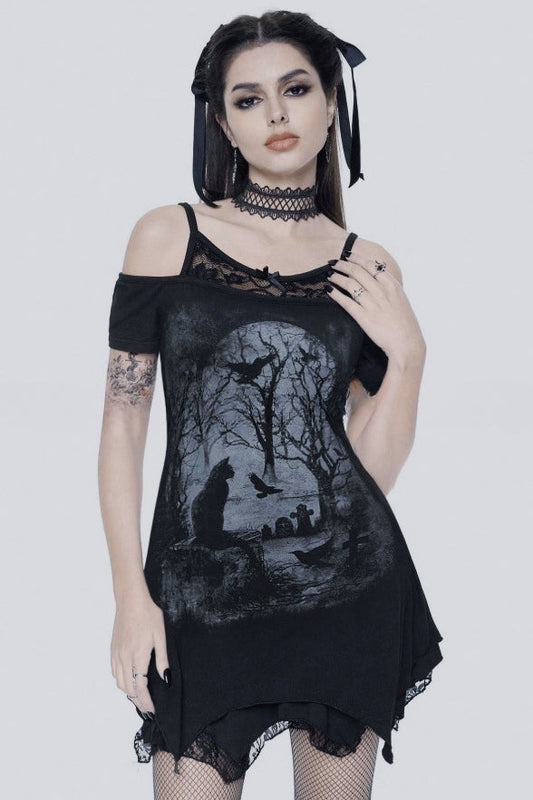 Sheer Lace Gothic Dress