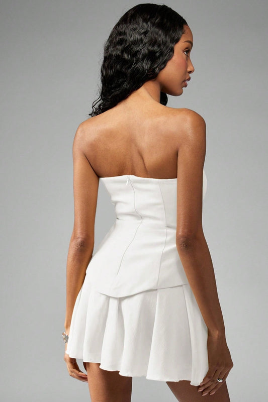 Bustier Peplum Waist Cocktail Dress
