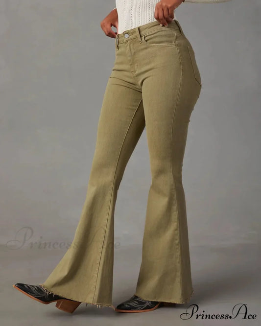 2024 Fashion Flare Women Streetwear 90s Vintage Wide Leg Denim Pantalones Mujer Pantalon Femme Camel Clothes Jean