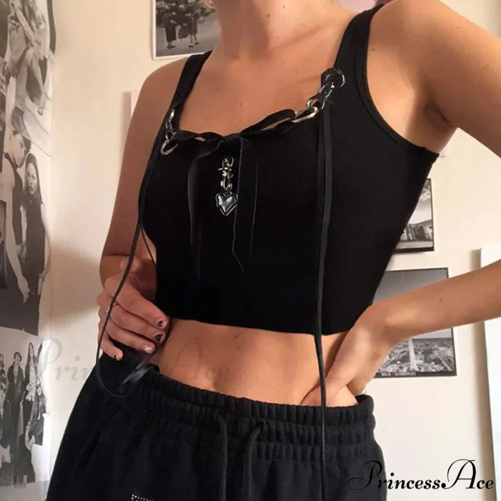 2024 Fashion Personalized Metal Decoration Spicy Girl Crop Top