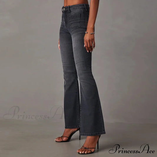 2024 High Stretch Flare Women Boot Cut Fashion Slim Denim Flare Pants Autumn Winter Casual Ladies Trousers S-2XL Jean