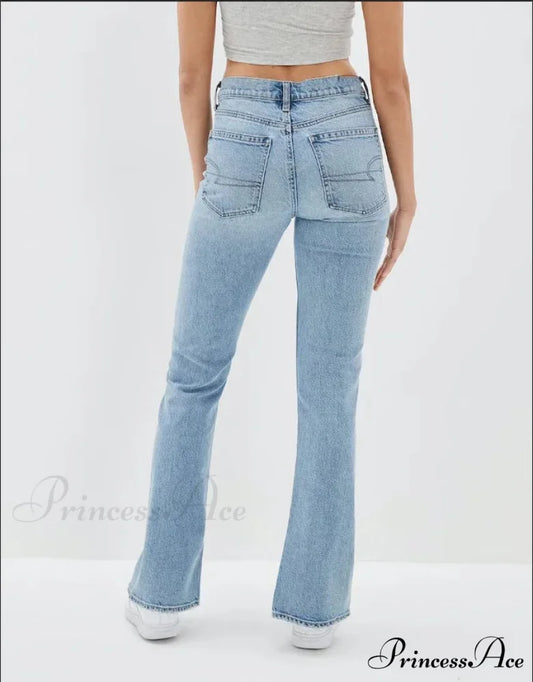 2024 New Slit Slim Flare Women’s High Waist Fashion Flared Pants Streetwear Jean