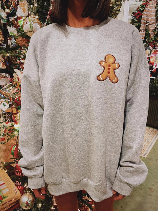 Gingerbread Crew Neck Christmas Hoodie Hoodies-L