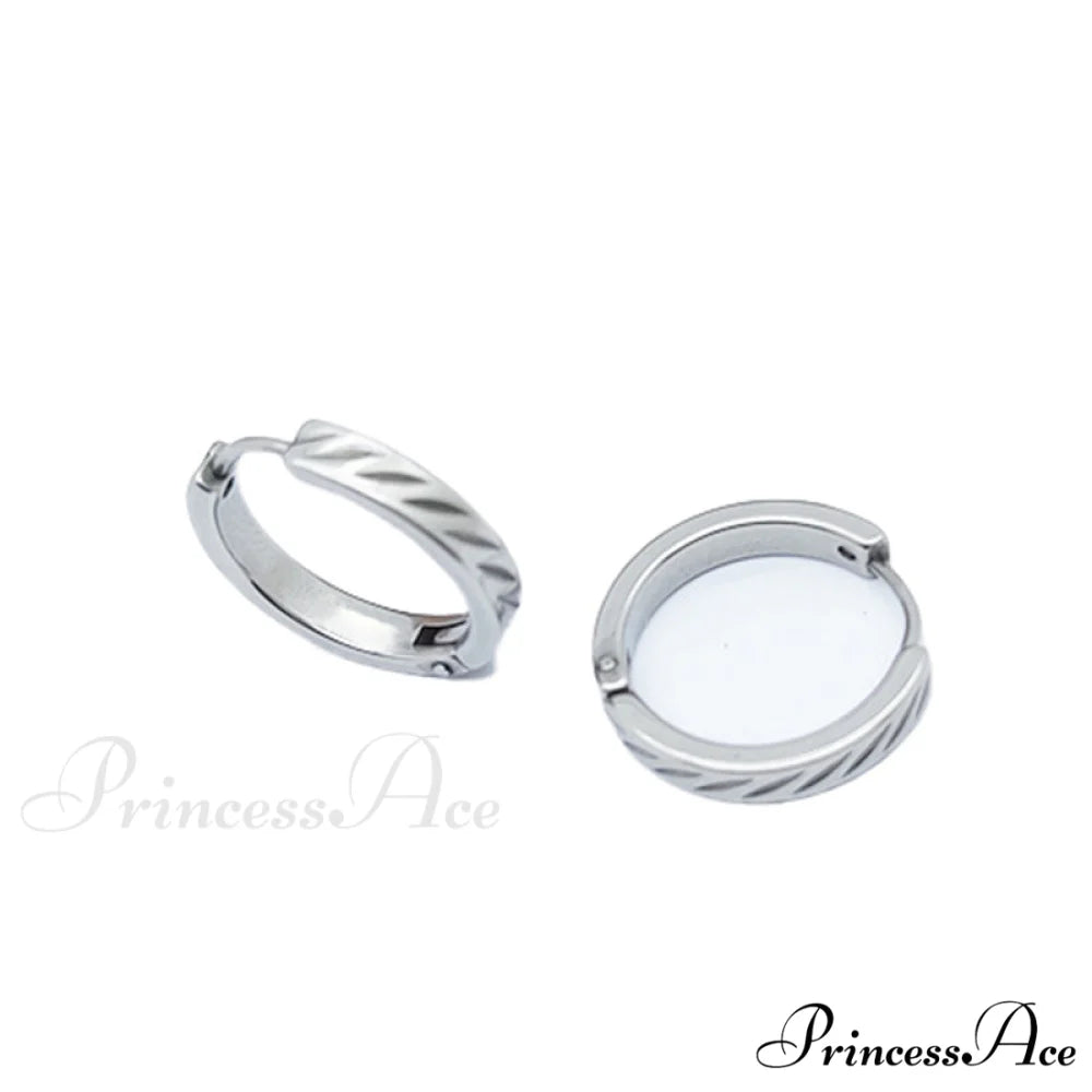 316L Stainless Steel Twist Pattern Hoop Earrings