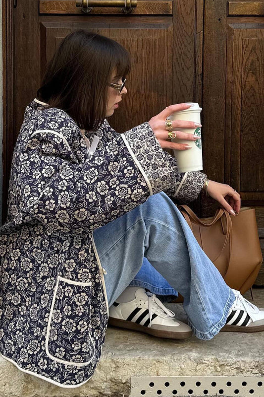 Double Sided Printed Trimmed Padded Coat