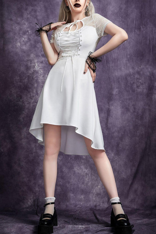 Front Tie Lace Gothic Dress