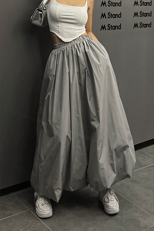 High Waist Bubble Maxi Skirt