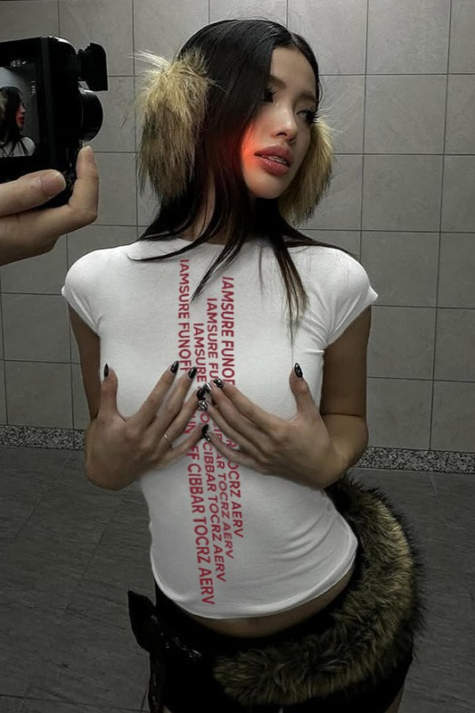 Casual Street Sexy Letter Print Minimalist T-shirt