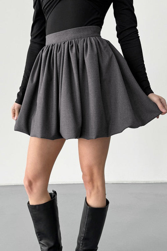 High Waist Versatile Bouffant Mini Skirt