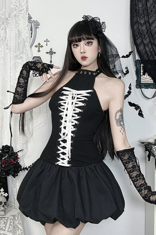 Black Bubble Gothic Dress