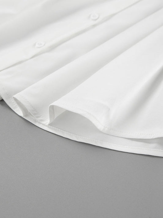 French Chic Long Sleeve Waist-Tied Blouse