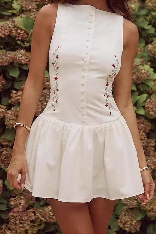Fitted Embroidered Boho Dress