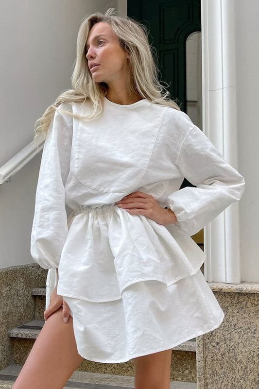 Double Layer Waisted Boho Dress