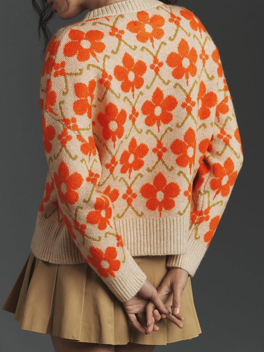 Long Sleeve Jacquard Cardigan