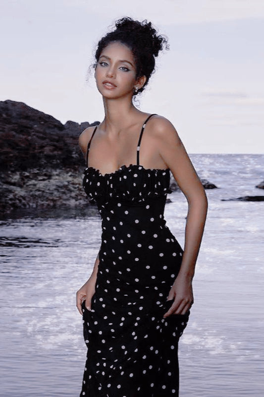 cami bodycon maxi dress Polka Dot Backless Cami Bodycon Maxi Dress – The PrincessAce