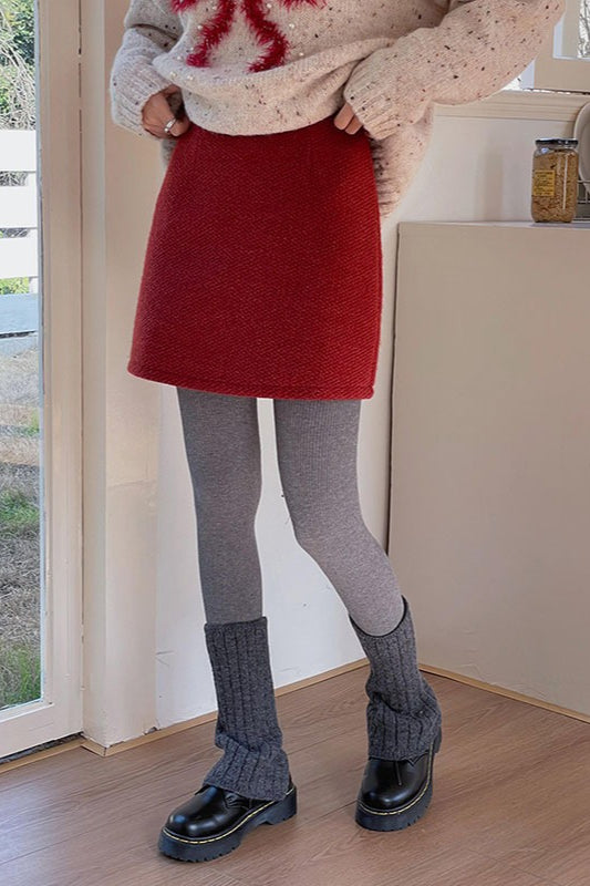 Tweed Mini Pencil Christmas Skirt