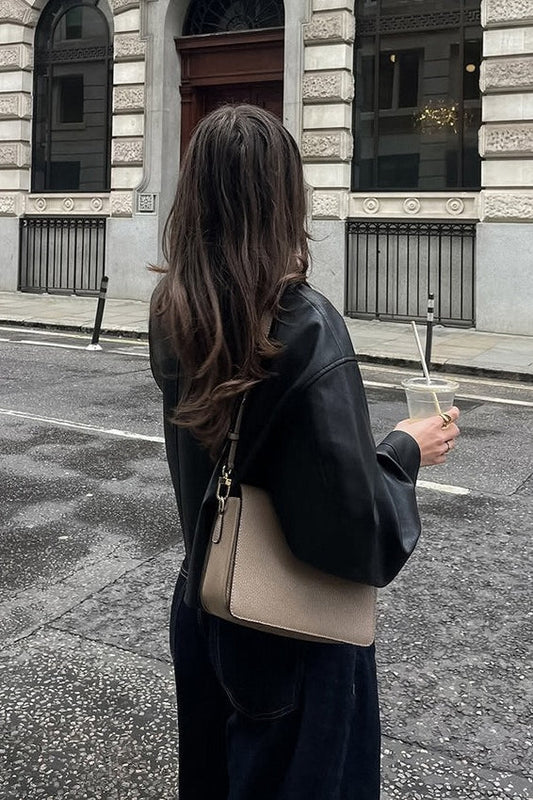 Chic Matte Leather Moto Jacket