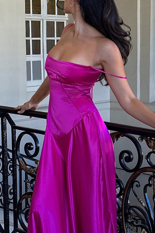 Sexy Cami Slim Fit Back Tie Long Prom Dress