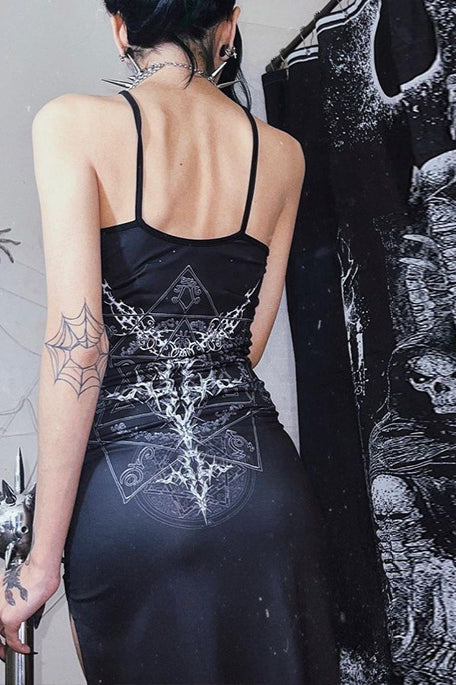 Irregular Strap Gothic Dress