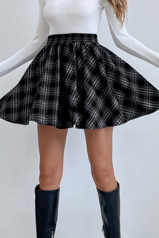 Versatile Plaid Mini Skirt