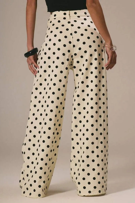 Polka Dot Loose Mid Rise Jeans