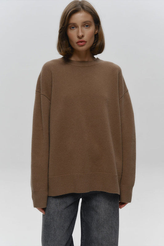 Loose Fit Crew Neck Knit Sweater