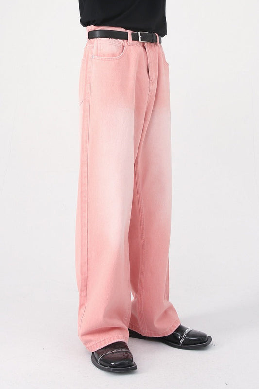 Colored Wash Wide-Leg Jeans