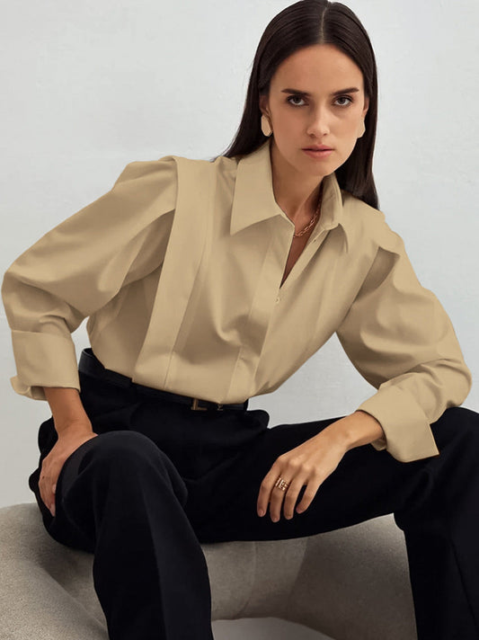 Structured Square Shoulder Panelled Blouse