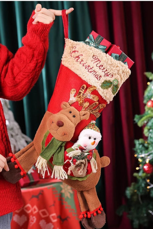 Christmas Stocking Santa Handheld Candy Gift Bag