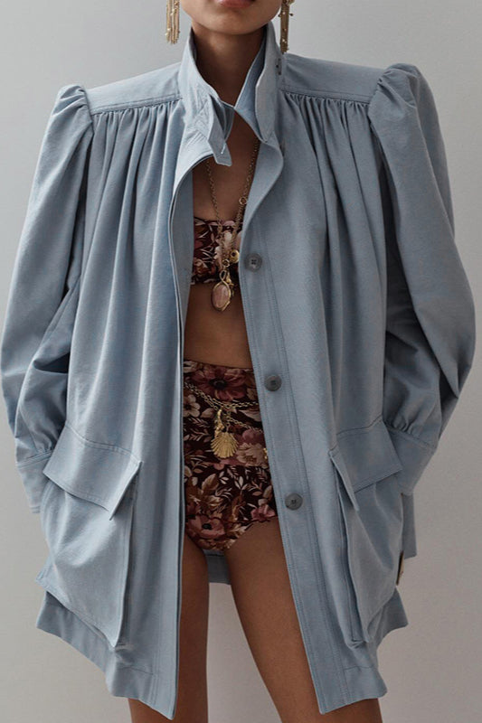 Relaxed Pleated Detail Jacket