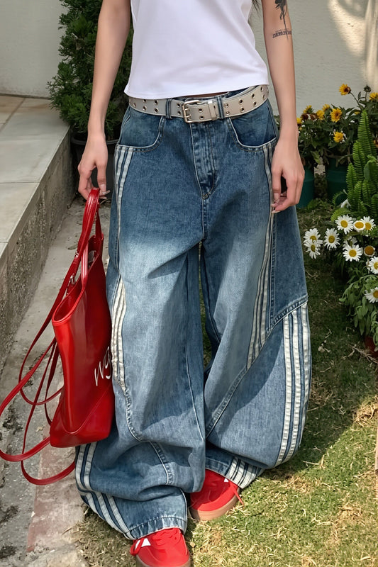 High Waist Barrel Wide Leg Jeans