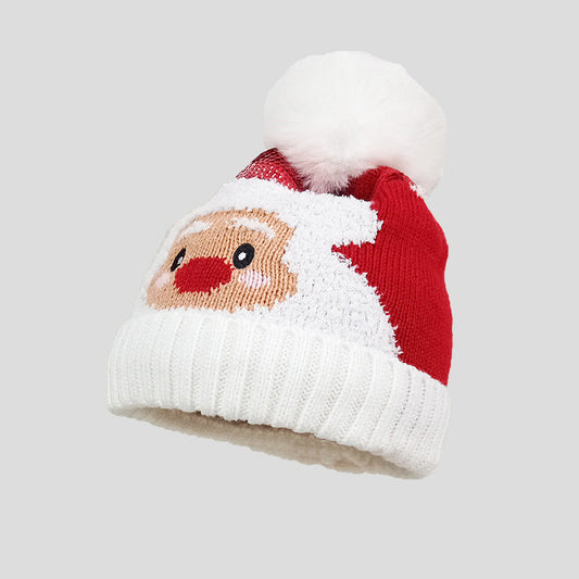 Knitted Santa Reindeer Beanie Christmas Hat