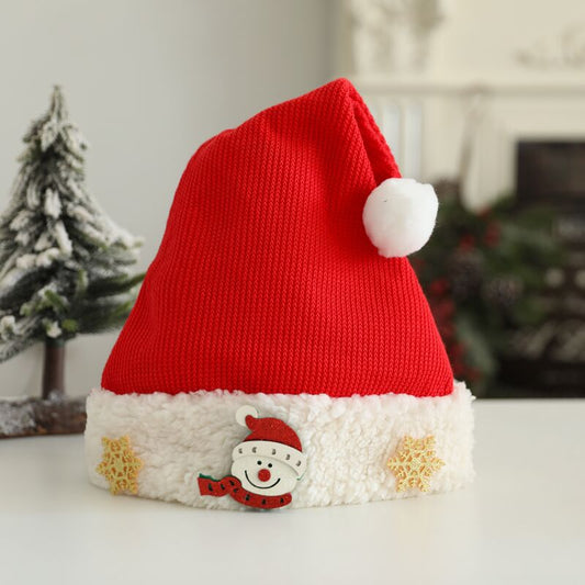 Red Cable Knit Christmas Hat