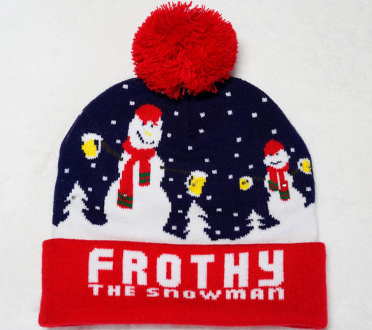 LED Snowflake Jacquard Christmas Hat