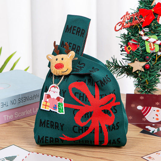Christmas Woven Practical Gift Candy Handheld Bag