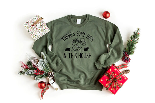 Someone Hos House Slogan Vintage Comfort Holiday Girl Christmas Hoodie Green / S Hoodies-L