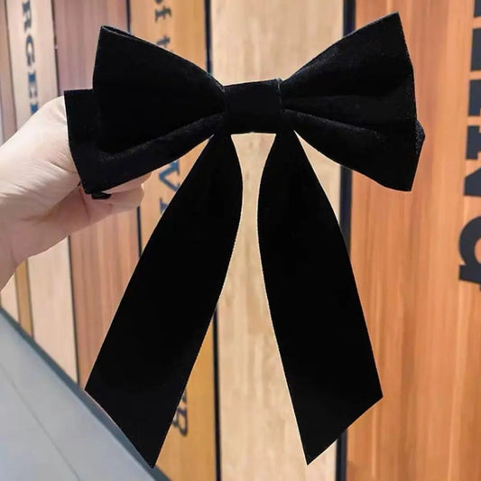 Wine Red Velvet Bang Clip Headdress - Large Size Christmas Hair Accessory Accessories-L