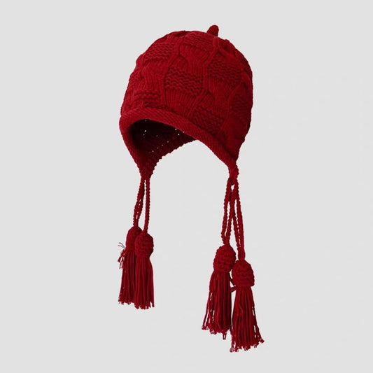 Faux Fur Pom Pom Knit Hat