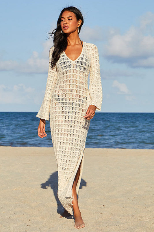 Hollow Knit Beach Cover Up