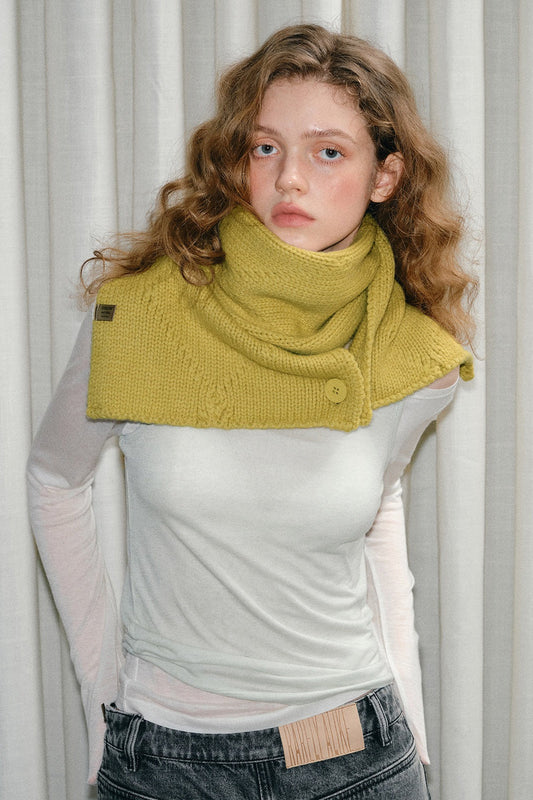 100% Wool Buttoned Convertible Scarf