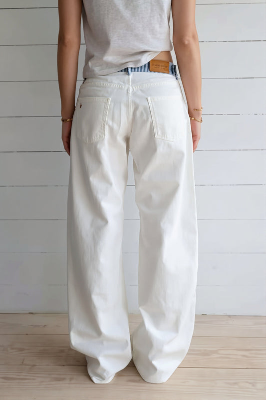 Contrast Tape Straight Leg Pants