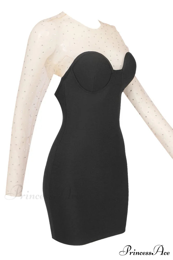 Aarohi Crystal Stylish Mesh Mini Dress