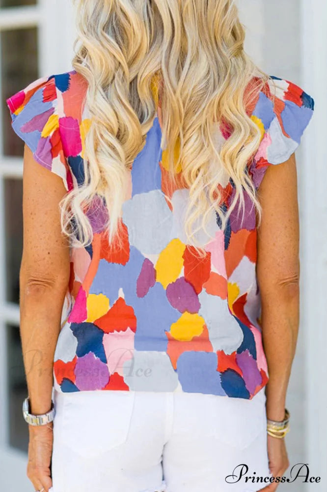 Abstract Elegant Print Top