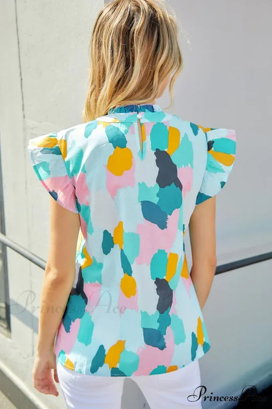 Abstract Elegant Print Top