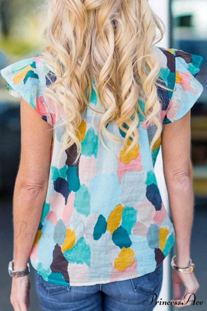 Abstract Elegant Print Top