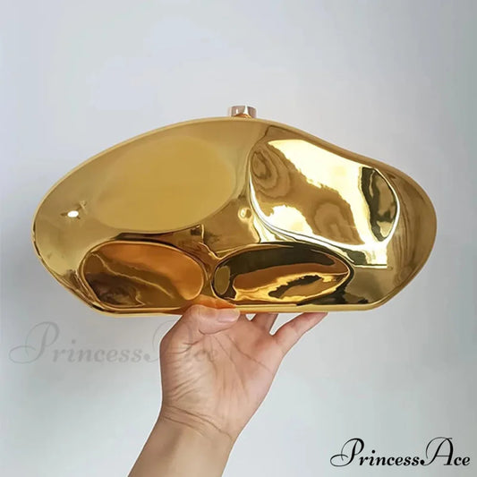 Acrylic Geometric Form Evening Clutch Gold wristlet-250126