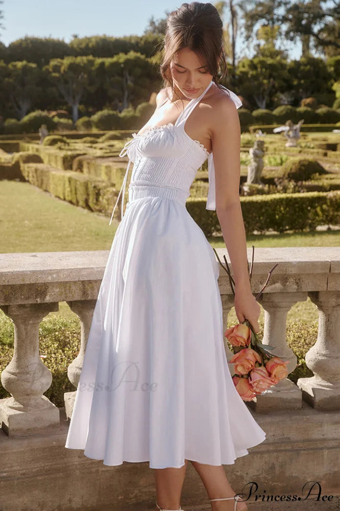 Adabella Cotton Stylish Halter Midi Sundress